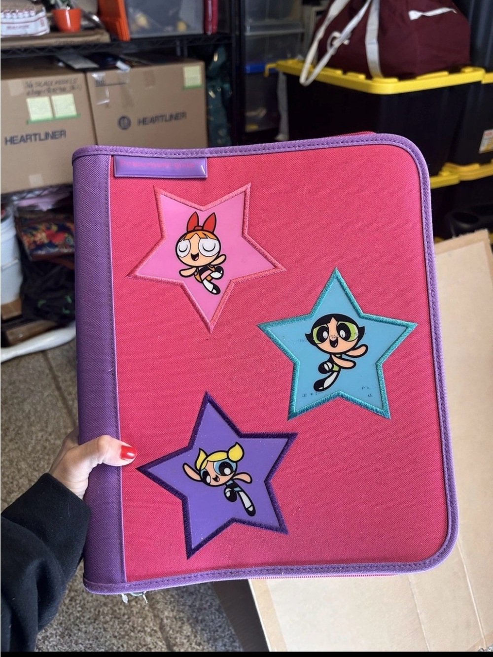 Y2K Cartoon Star Binder in Pink and Purple
